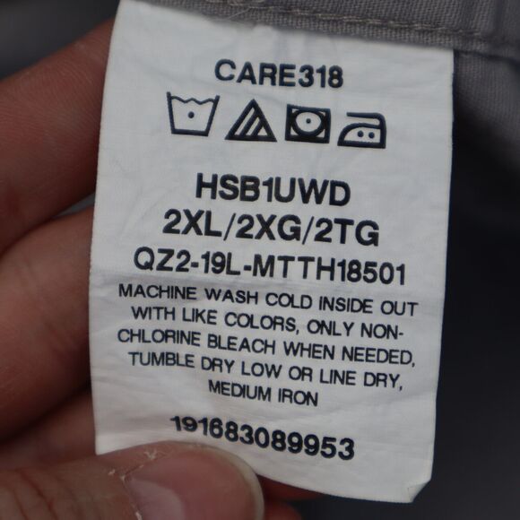 Wrangler Shirt Mens 2XL Gray Cowboy Western Workwear Hike Fish Dress Button Up - Picture 3 of 16